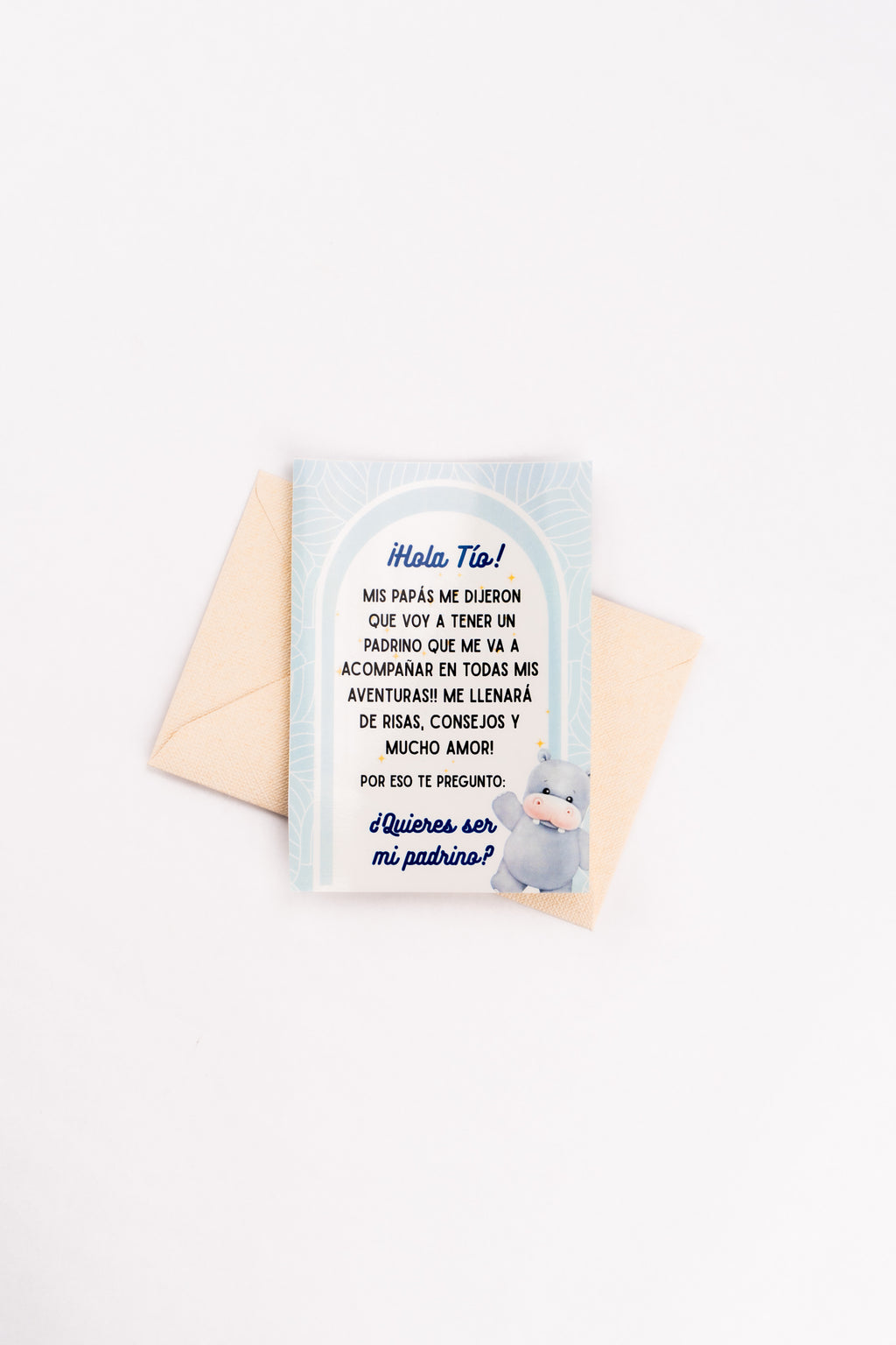 Tarjetas Anuncio "Hola tío-Padrino "