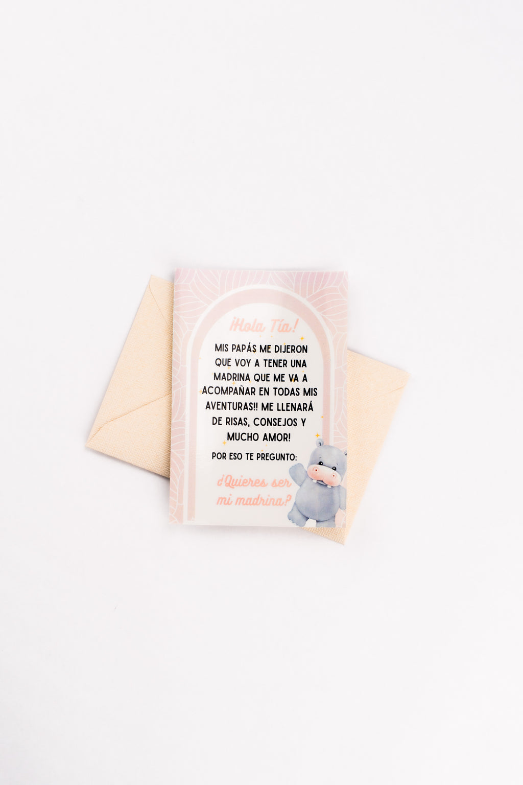 Tarjetas Anuncio "Hola tía- Madrina "