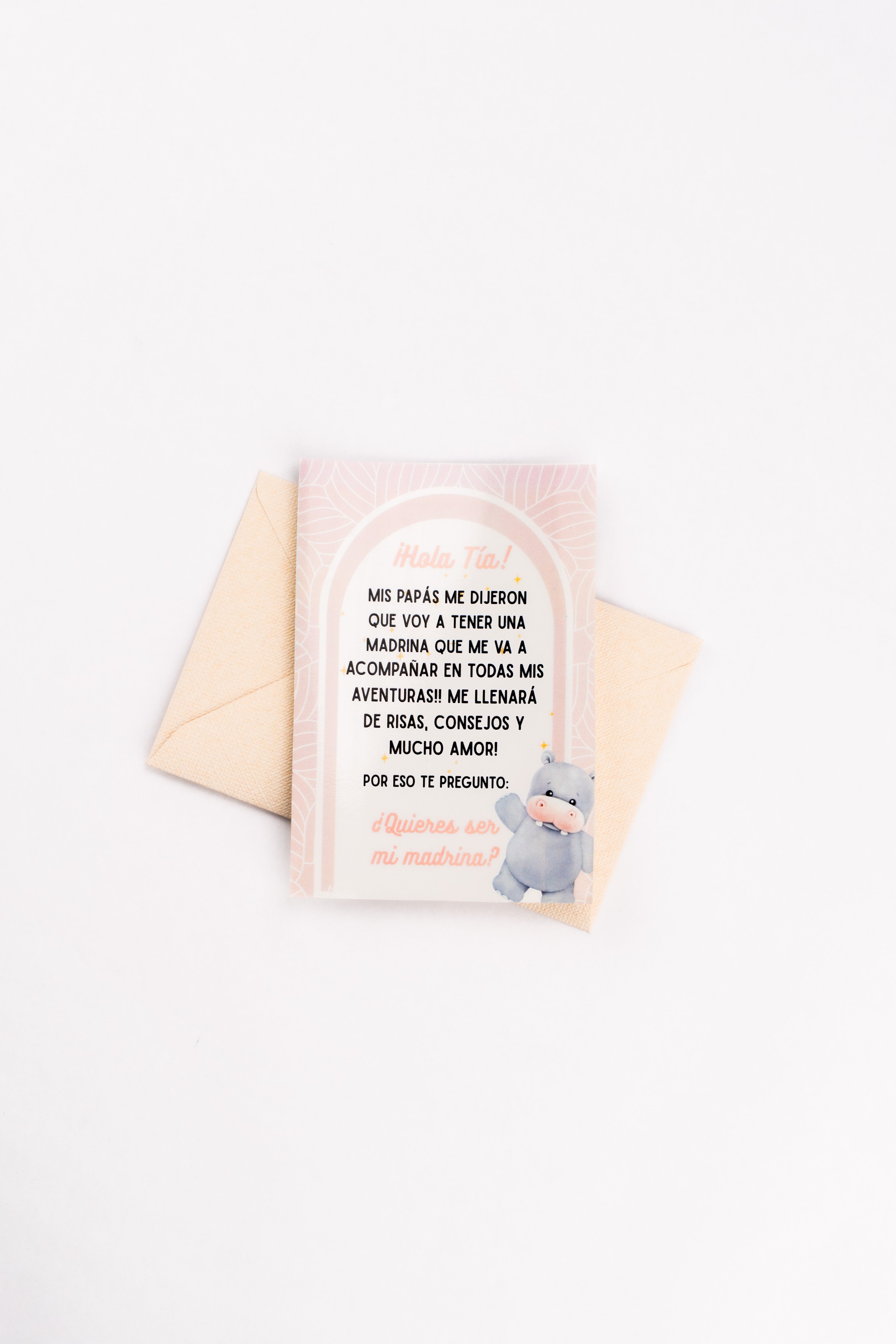 Tarjetas Anuncio "Hola tía- Madrina "