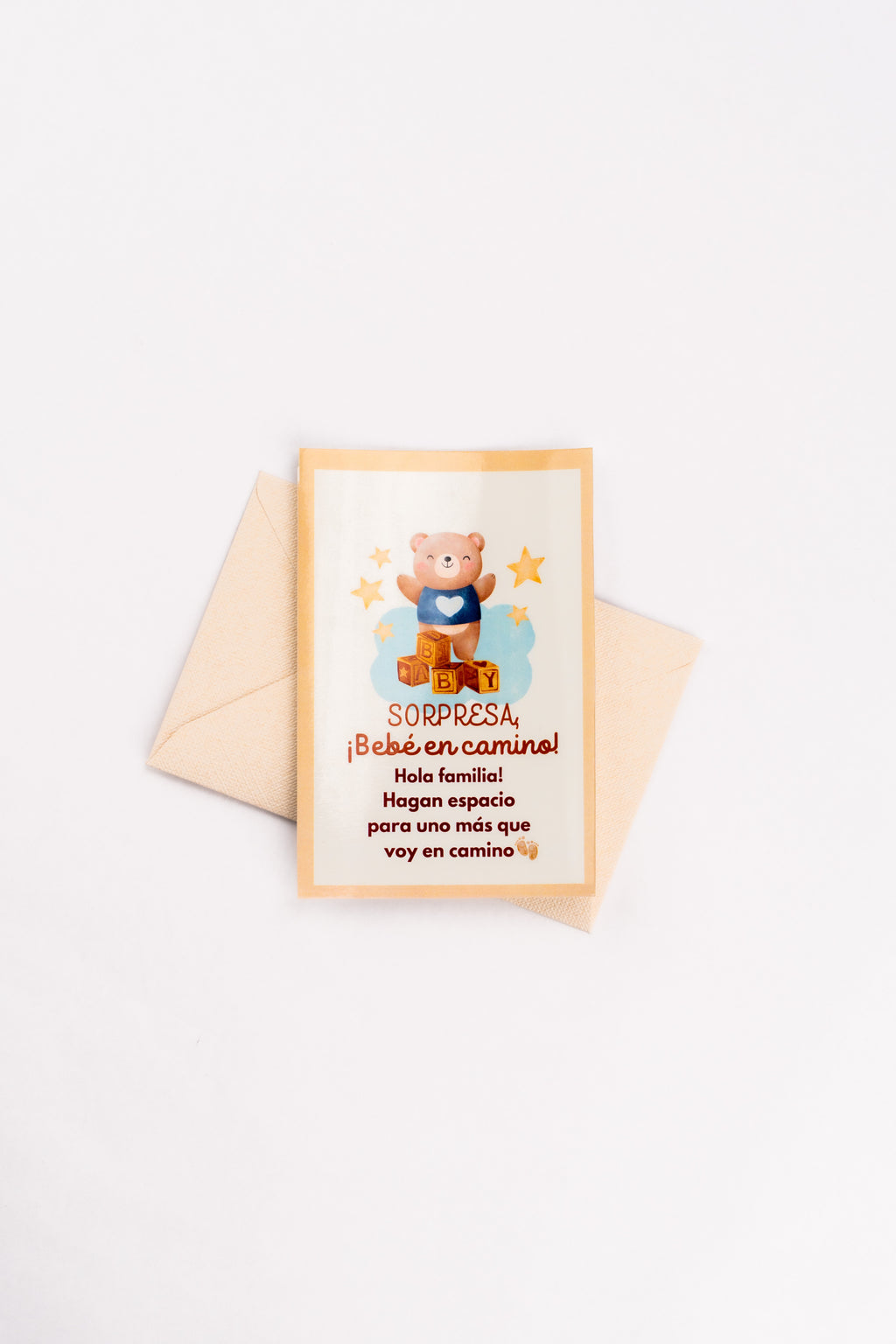 Tarjetas Anuncio Osito "Bebe en camino"