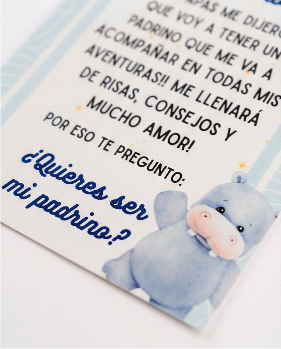 Tarjetas Anuncio "Hola tío-Padrino "