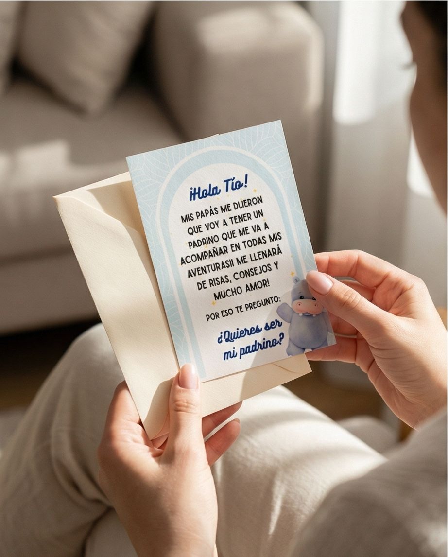 Tarjetas Anuncio "Hola tío-Padrino "