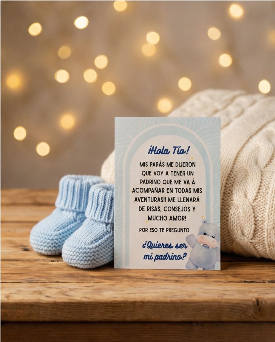 Tarjetas Anuncio "Hola tío-Padrino "